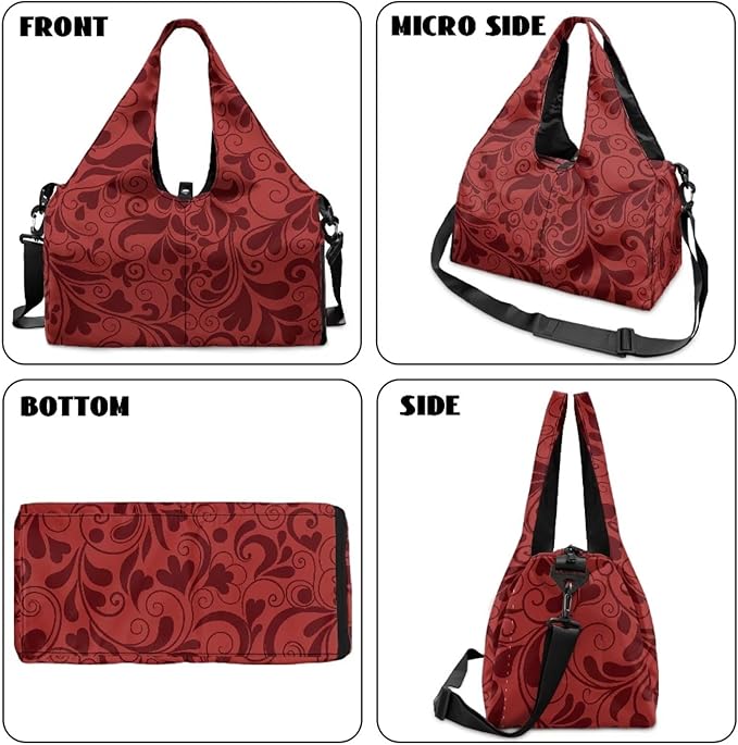 ZCFYGDX Yoga Gym Bag with Removable Adjustable Shoulder Strap, Shoe Compartment & Top Yoga Mat Holder 17.72x8.66x9.84in