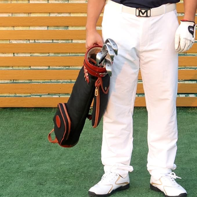 Tourbon Vintage Golf Club Carry Bags Travel Case - Canvas and Leather