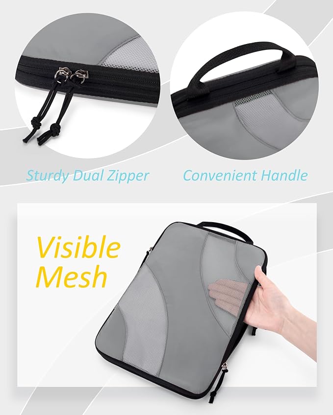 BAGSMART Compression Packing Cubes, 6 Set/4 Set/2 Set Travel Packing Cubes for Carry on Suitcases, Compression Suitcase Organizers Bag Set & Travel Cubes for Luggage, Lightweight Packing Organizers