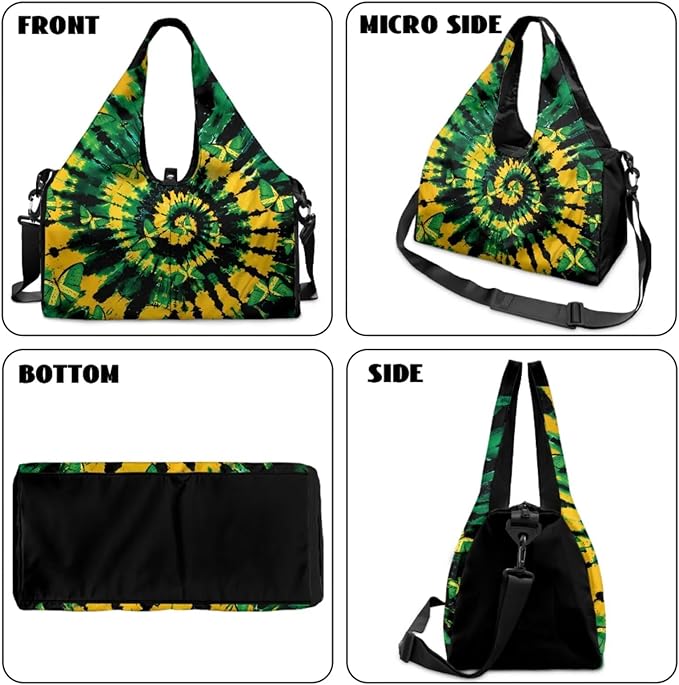 ZCFYGDX Yoga Gym Bag with Removable Adjustable Shoulder Strap, Shoe Compartment & Top Yoga Mat Holder 17.72x8.66x9.84in