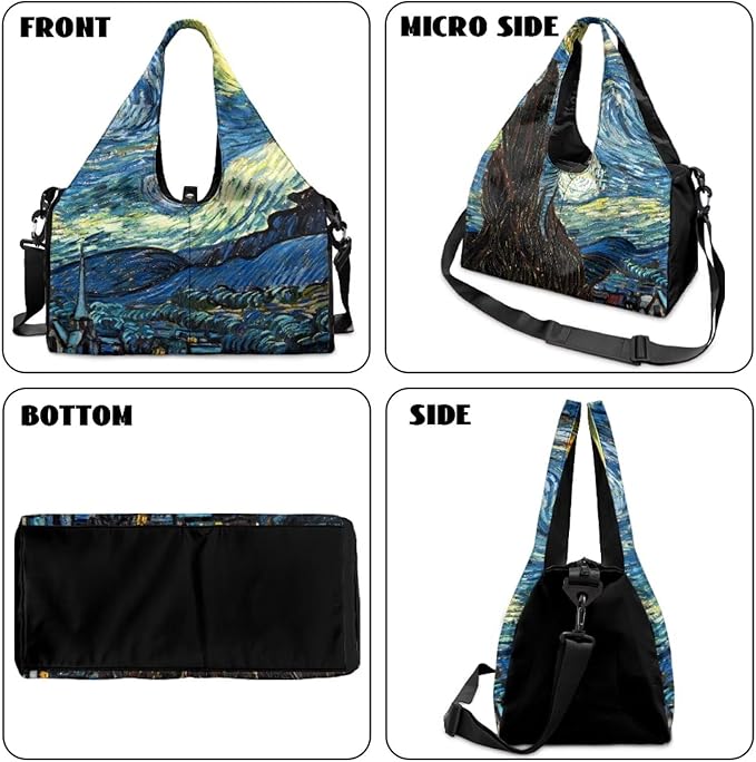 ZCFYGDX Yoga Gym Bag with Removable Adjustable Shoulder Strap, Shoe Compartment & Top Yoga Mat Holder 17.72x8.66x9.84in