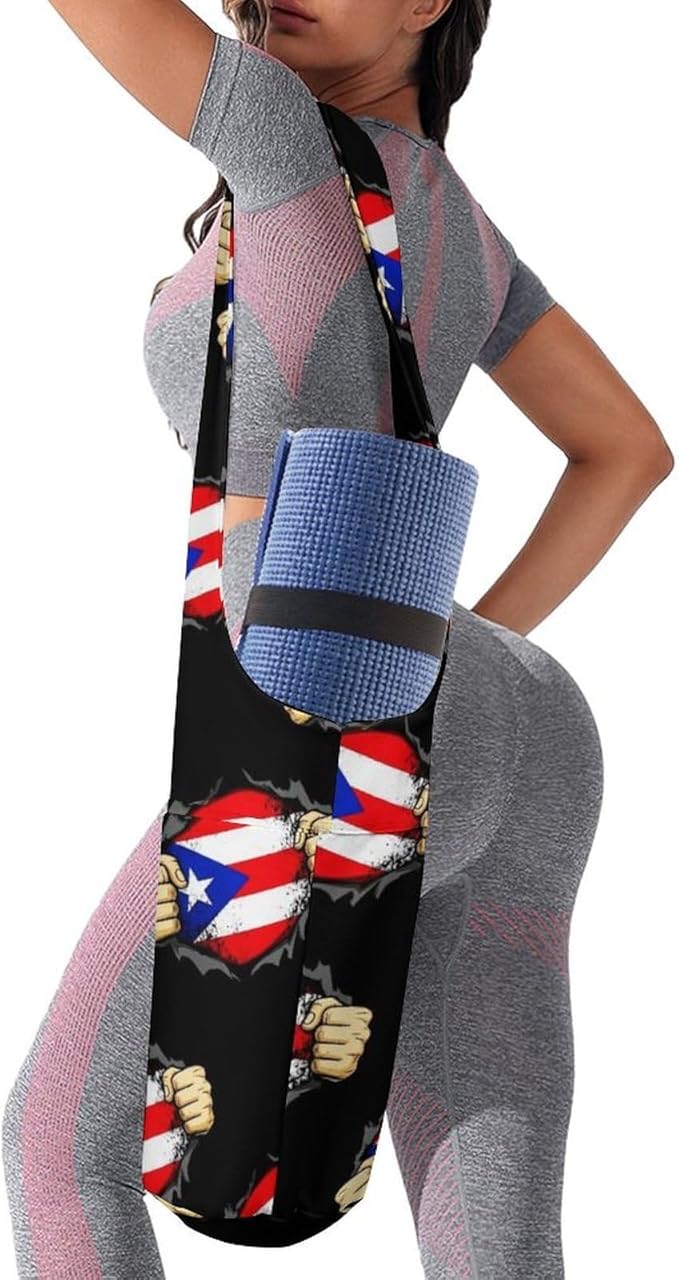 Aiyoolee Single Shoulder Yoga Mat Carrier Bag Portable Spacious with Pocket for Yoga Gym Fitness Travel