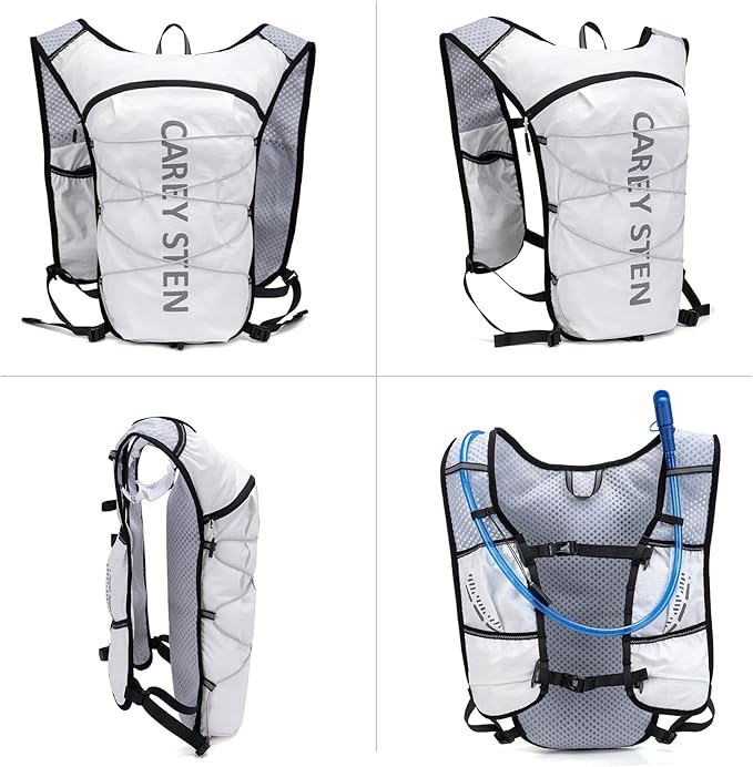 Carey STEN Lightweight Hydration Backpack, Outdoor Running Vest with 1.5L Water Bag, Suitable for Hiking, Cycling, and Both Men's and Women's Carnival wear