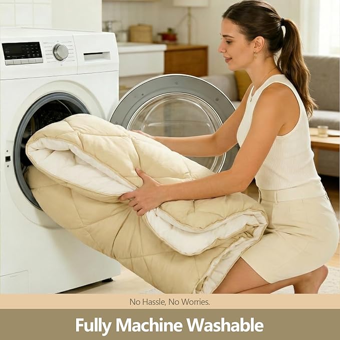 BISINNA Double Sleepinag Bag Flannel for Adults Two Person Camping Sleeping Bag Queen Size for All Season Backpacking Hiking Cold Weather with Compression Sack