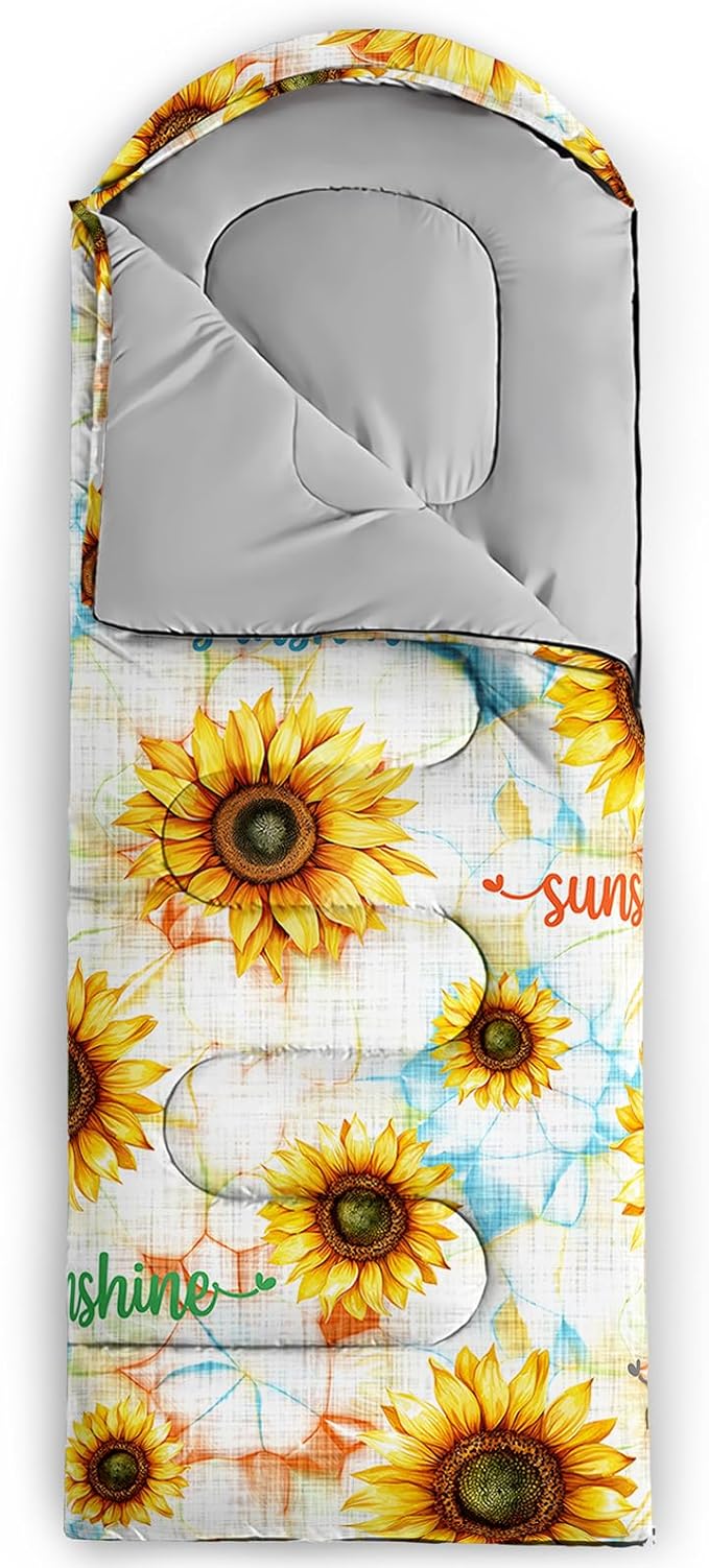 QOOMO Camping Sleeping Bags,3 Season Warm & Cool Weather,Lightweight,Waterproof Sleeping Bags for Adults & Kids,Traveling,and Outdoors,Camping Gear Equipment