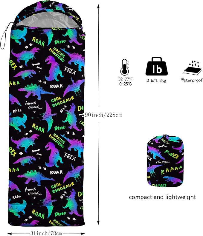 QOOMO Camping Sleeping Bags,3 Season Warm & Cool Weather,Lightweight,Waterproof Sleeping Bags for Adults & Kids,Traveling,and Outdoors,Camping Gear Equipment