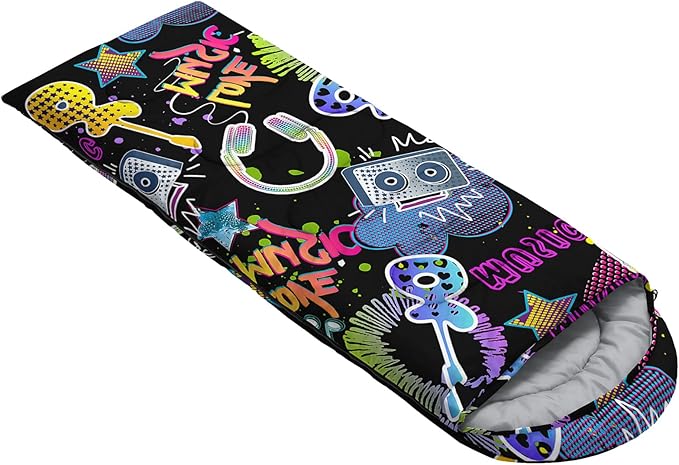 Galaxy Wolf Camping Sleeping Bags Warm & Cool Weather Waterproof Backpacking Blue Purple Starry Sky Sleeping Bag All Seasons Camping, for Adult Kids Boy Girls Camping Gear Equipment, Traveling