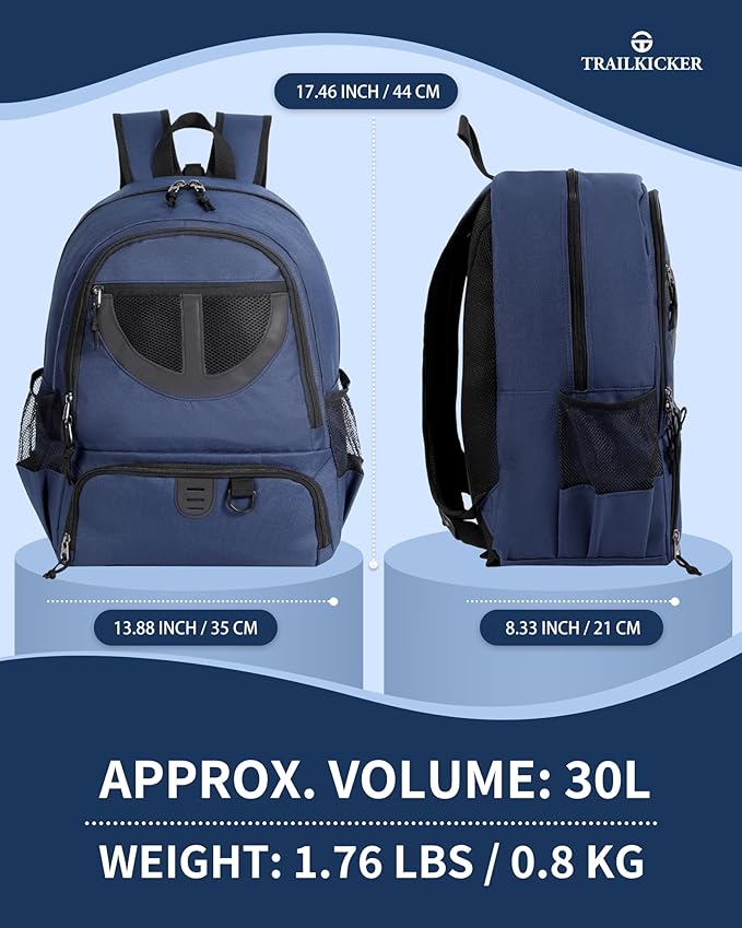 Basketball Bag Backpack for Men Women with Ball & Shoes Compartment 30L Capacity Lightweight Breathable Boys Girls Soccer Ball Bag Backpack Fit Volleyball Football Sports Travel School Gym