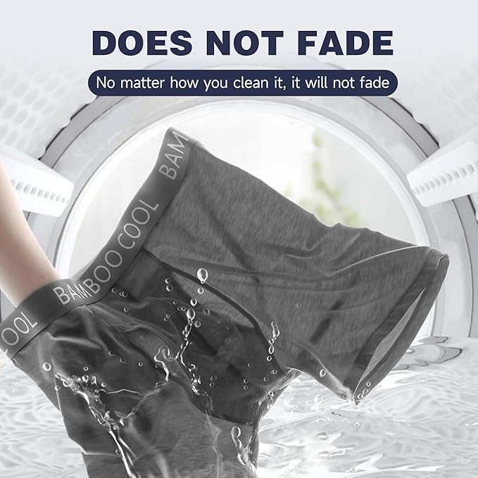 BAMBOO COOL Men's Ultra ComfortSoft Underwear, Moisture Wicking & Breathable No Ride Up Boxer Briefs with Fly, Multipack