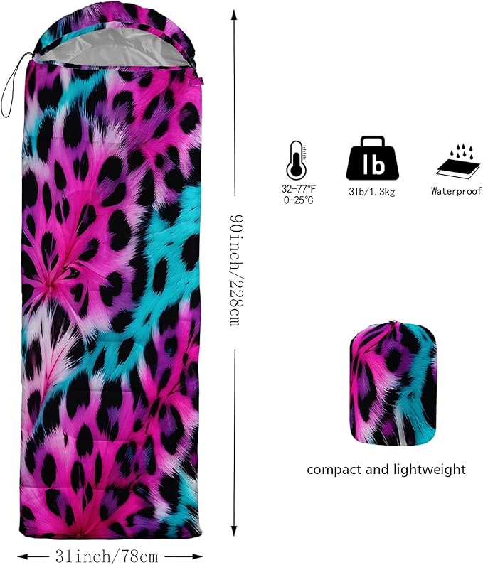 QOOMO Camping Sleeping Bags,3 Season Warm & Cool Weather,Lightweight,Waterproof Sleeping Bags for Adults & Kids,Traveling,and Outdoors,Camping Gear Equipment