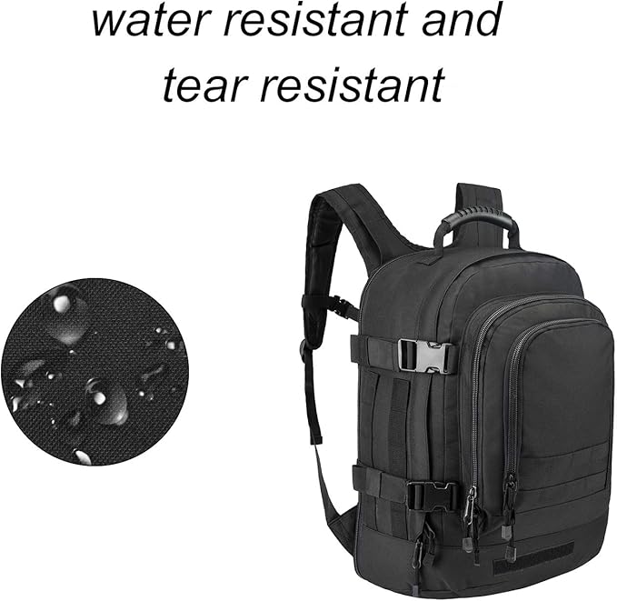 ZSearARMY Tactical Backpacks Assault Pack 3 Day Bag Expandable Backpack Out Bag Classic Case Travel Hiking(Black, Not with Belt)
