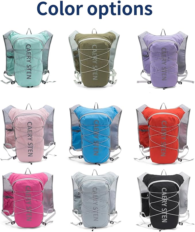 Carey STEN Lightweight Hydration Backpack, Outdoor Running Vest with 1.5L Water Bag, Suitable for Hiking, Cycling, and Both Men's and Women's Carnival wear