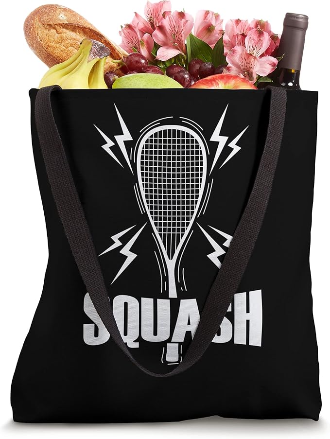 Squash Racket under Power Tote Bag