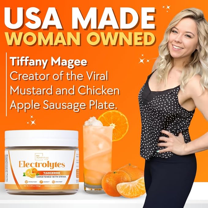 Zero Sugar - Tangerine Electrolytes Powder - Refreshing Hydration - Caffeine Free Energy with All Natural Ingredients - Vegan, Keto & Paleo - Sugar Free Electrolytes Hydration Drink Mix - 30 Servings