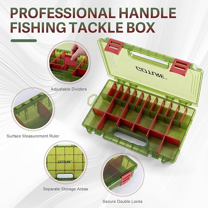 Goture OpenSide Tactical Sling Tackle Bag with 3 Tackle Trays, Lightweight Fishing Backpack Storge Fishing Gear - Green Bag Outdoor,Gift for men