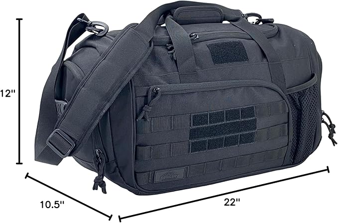 APRlLBAY 43L Large Capacity Military Duffel Bag - Tactical Gym Bag/Weekender for Men & Women (Jet Black)