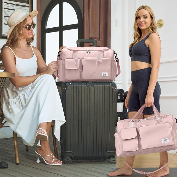 NPBAG Women Travel Duffel, Multi Functional Large Expandable Weekender Carry-on Tote, Gym Workout Overnight Bag, Mommy Hospital Bag for Labor and Delivery