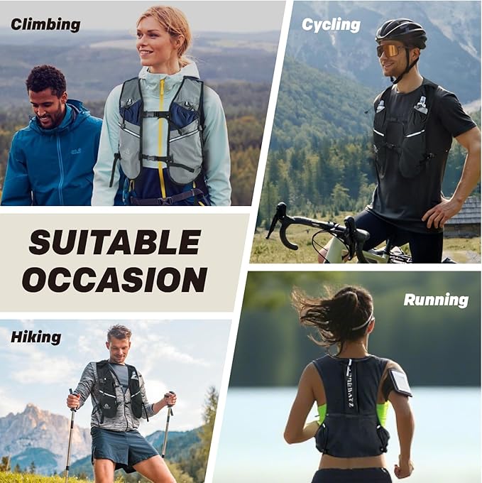 Alpheratz Running Hydration Vest with 500ml Water Bladder,Lightweight Adjustable Chest Straps Hydration Backpack for Hiking and cycing