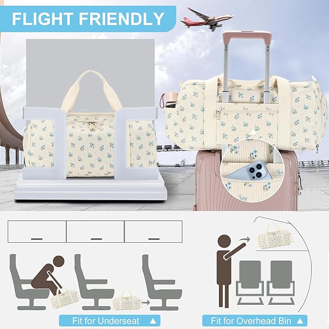 BTOOP Duffle Bag for Gym Sports Women Girls Workout Travel Bag Weekender with Shoe Compartment and Wet Pocket