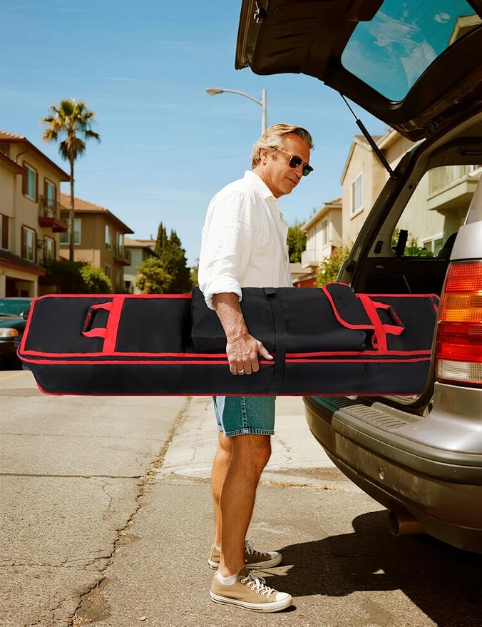 10 x 10 x 62 in Heavy Duty Canopy Tent Bag Replacement – Wheeled 800D Oxford Pop Up Canopy Carrying Case with Handle, Waterproof Outdoor Storage Bag for 10x10 Instant Tent