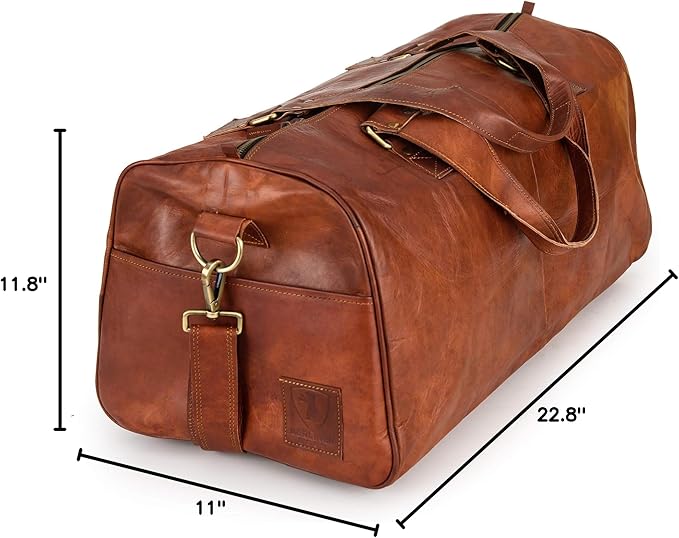 Berliner Bags Vintage Genuine Leather Duffle Bag Oslo for Travel or the Gym, Weekender, Travel Bag, Overnight Bag for Men and Women - Brown