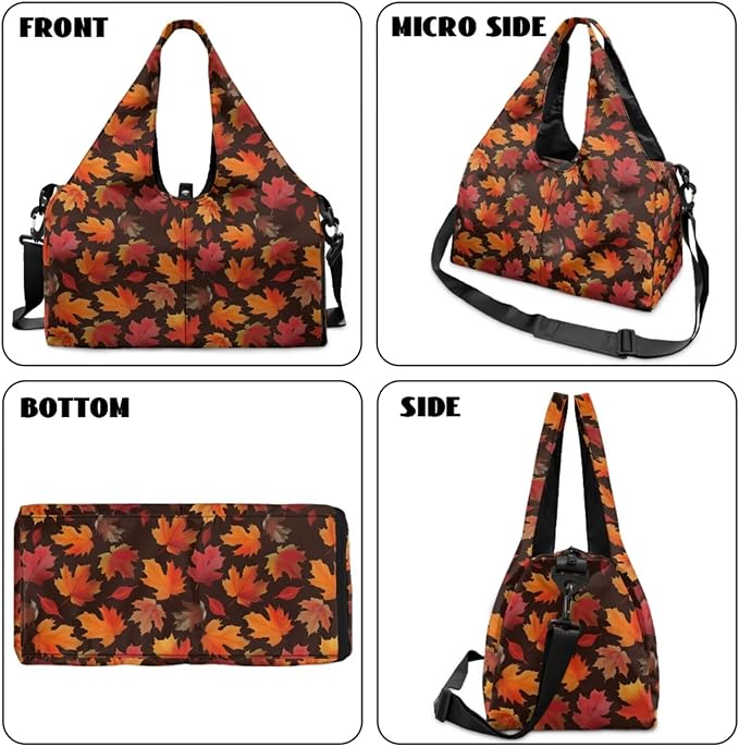 ZCFYGDX Yoga Gym Bag with Removable Adjustable Shoulder Strap, Shoe Compartment & Top Yoga Mat Holder 17.72x8.66x9.84in