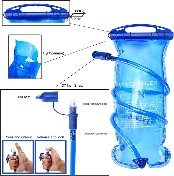 15L Hydration Backpack with 2L Water Bladder Water Backpack for Women, , Lightweight & Comfortable Running Vest for Running, Hiking, Cycling, Climbing, Camping, Biking,Rave