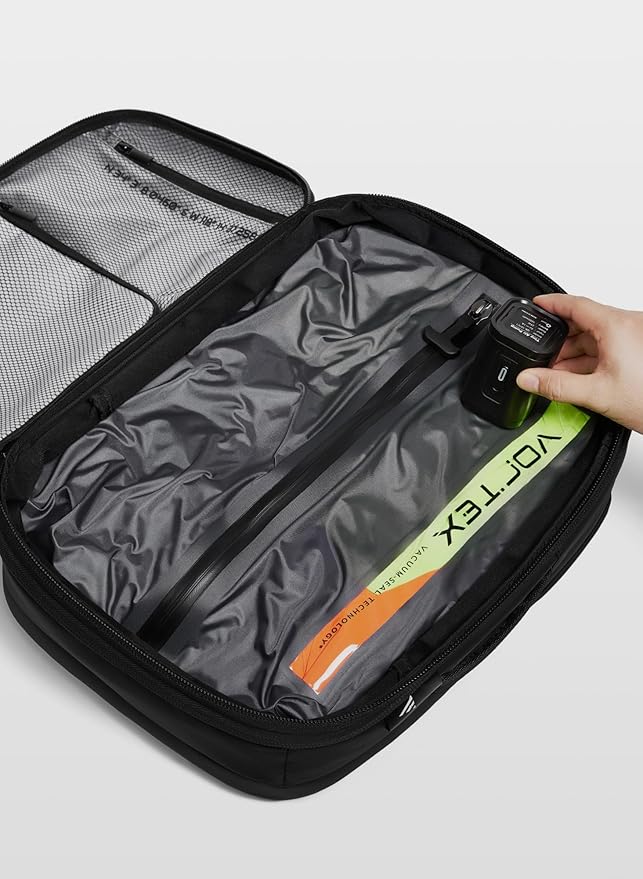 BlackVoyage Vortex Vacuum Seal Travel Backpack 60L Expandable Air Compression System Water Resistant TSA Lock Carry-On Suitcase Luggage Black AERO Lite - Vacuum Pump Included