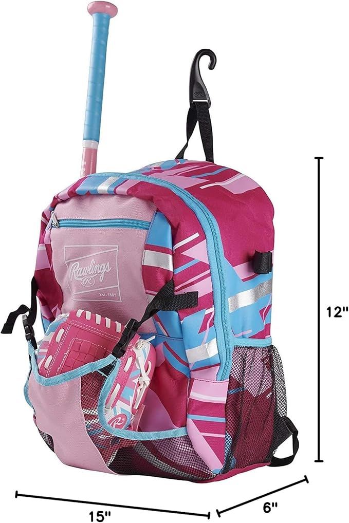 Rawlings | REMIX Backpack Equipment Bag | T-Ball & Youth Baseball/Softball | Pink (Pack of 6)