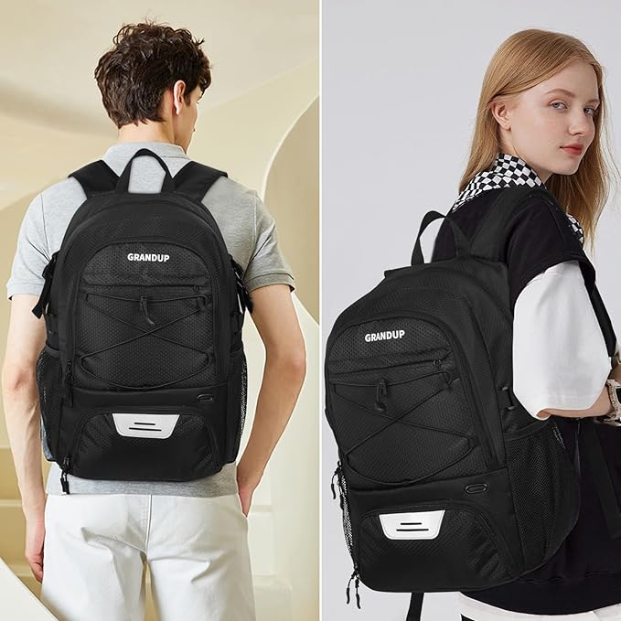 GRANDUP Basketball backpack with ball and shoes compartment Fit Volleyball, soccer, Swim, Gym, Travel, and School, large capacity sports training equipment bags