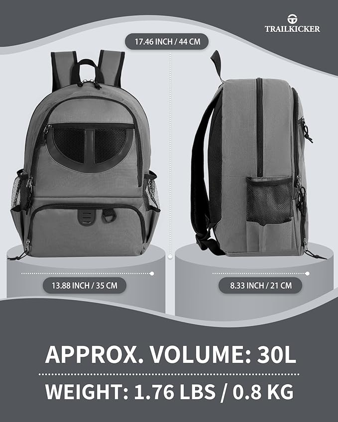 Basketball Bag Backpack for Men Women with Ball & Shoes Compartment 30L Capacity Lightweight Breathable Boys Girls Soccer Ball Bag Backpack Fit Volleyball Football Sports Travel School Gym