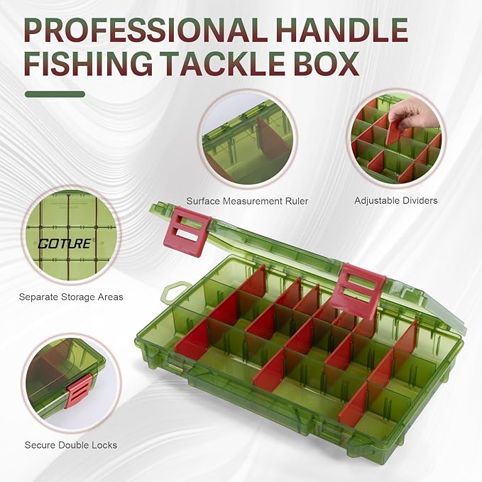 Goture OpenSide Fishing Sling Tackle Storage Bag with 3 Tackle Boxes, Lightweight Fishing Backpack Storge Gear - Green Bag Outdoor,Gift for men