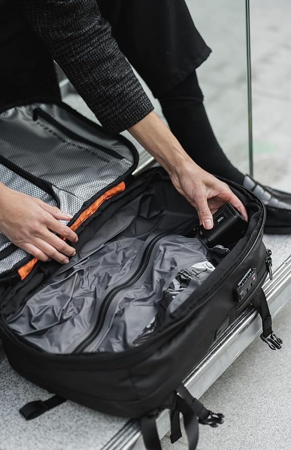 BlackVoyage Vortex Vacuum Seal Travel Backpack 60L Expandable Air Compression System Water Resistant TSA Lock Carry-On Suitcase Luggage White AERO - Vacuum Pump Included