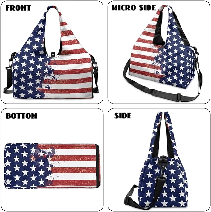 ZCFYGDX Yoga Gym Bag with Removable Adjustable Shoulder Strap, Shoe Compartment & Top Yoga Mat Holder 17.72x8.66x9.84in