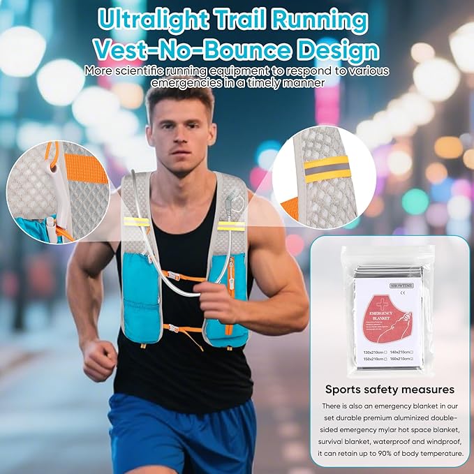 DMHDV Running Vest for Women&Men,Hydration Backpack 5L Water Backpack with 2L Water Bladder,Ultra-Lightweight Hydration Vest Adjustable Breathable Mesh Gear for Hiking,Trail,Running,Cycling,Marathon