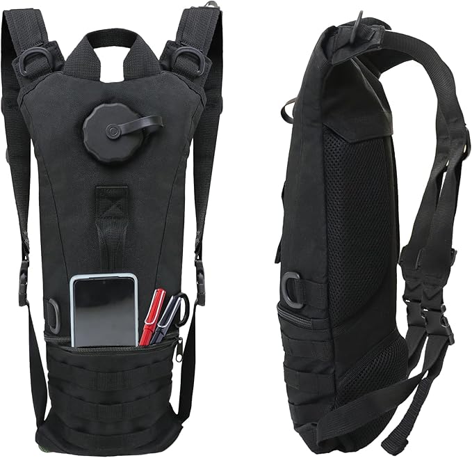 Zavothy Tactical Molle Hydration Backpack with 3L Water Bladder Water Backpack Hydration Pack for Cycling Running Biking Hiking Backpack Black