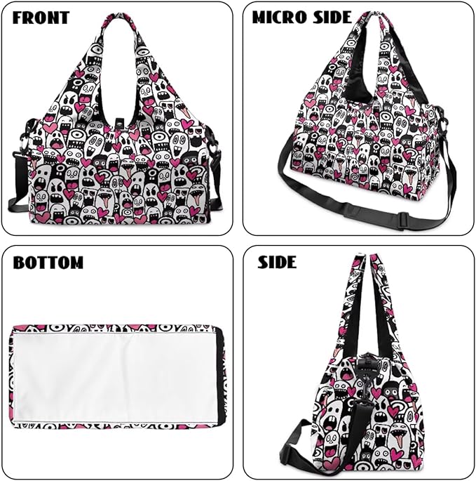 ZCFYGDX Yoga Gym Bag with Removable Adjustable Shoulder Strap, Shoe Compartment & Top Yoga Mat Holder 17.72x8.66x9.84in