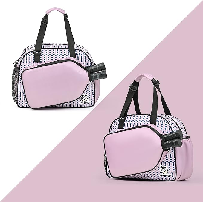 Boulder Bee Pickleball Bags, Premium Pickleball Tote Bag for Girls, Women’s Hand/Shoulder Gym Bag w Water Bottle Holder, with Pickleball Racquet/Paddle Holder