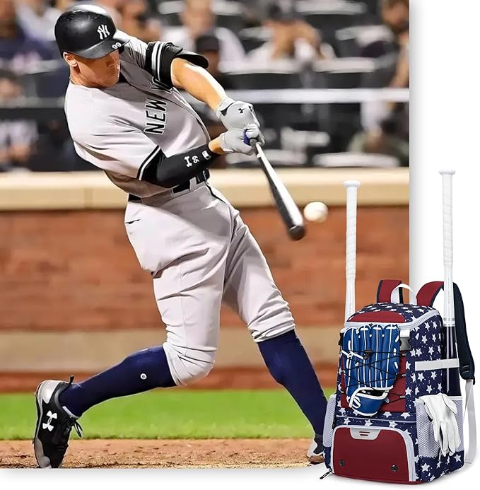 Baseball Bag for Youth and Adult, Softball Backpack 40L Large Capacity, Bat Backpack with Shoes Compartment and Hidden Helmet Holder