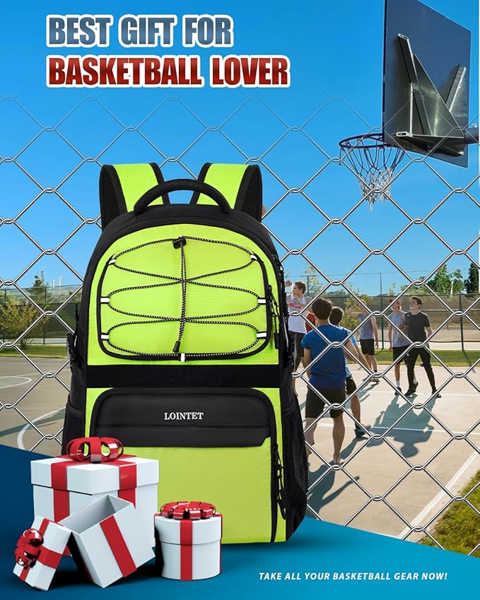 Basketball Bag Backpack with Ball Holder Shoes Compartment, Large Basketball Accessories Sports Bag
