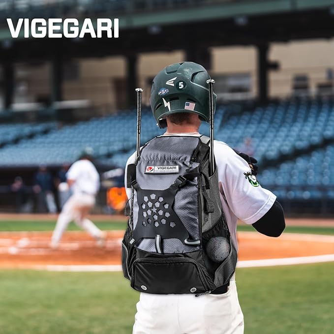 Baseball Backpack for Youth, Boys, Adults - Bat and Softball Equipment Bag With Glove Holder, Helmet, Shoes Compartment - T-Ball Accessories and Baseball Gifts