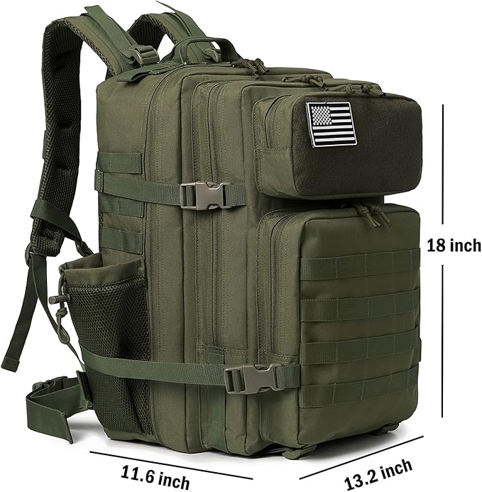 QT&QY 25L/45L Military Tactical Backpack For Men Molle Daypack 3 Day Bug Out Bag Hiking Rucksack With Bottle Holder