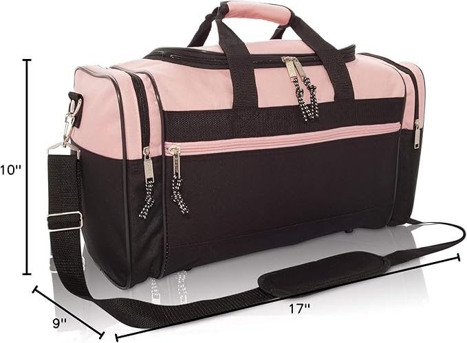 DALIX 17" Blank Duffle Bag Duffel Bag Travel Size Sports Durable Gym Bag