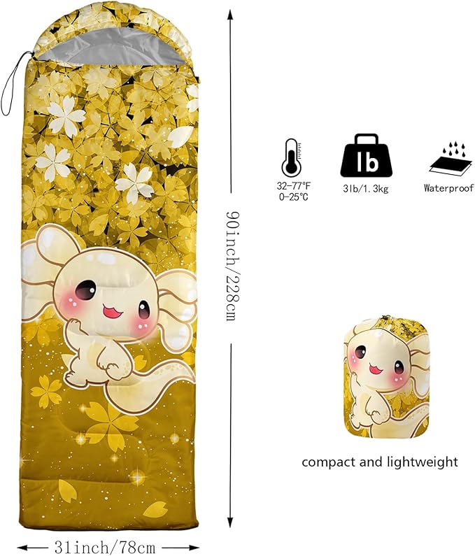 QOOMO Camping Sleeping Bags,3 Season Warm & Cool Weather,Lightweight,Waterproof Sleeping Bags for Adults & Kids,Traveling,and Outdoors,Camping Gear Equipment