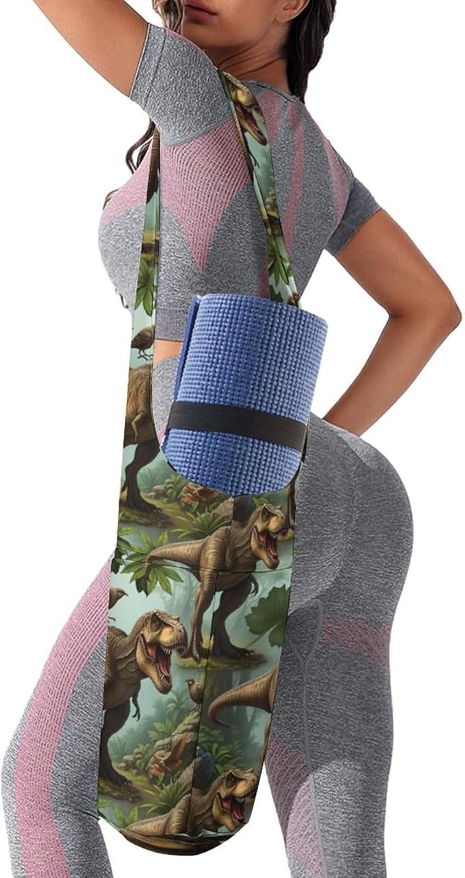 Aiyoolee Single Shoulder Yoga Mat Carrier Bag Portable Spacious with Pocket for Yoga Gym Fitness Travel