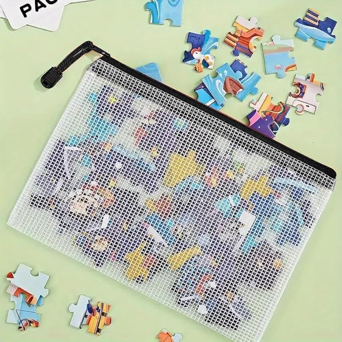 Mesh Pouch Bag,B5 Zipper Bag for Organizing Storage, Waterproof Zipper Pouch, 8" x 11"/21cm x 30cm, File Bag for School and Office Supplies (Black)