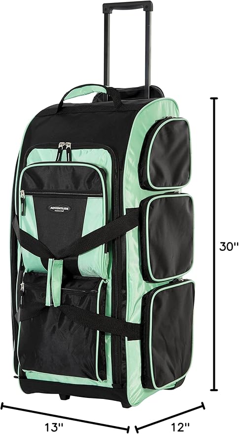 Travelers Club Xpedition 30 Inch Multi-Pocket Upright Rolling Duffel Bag