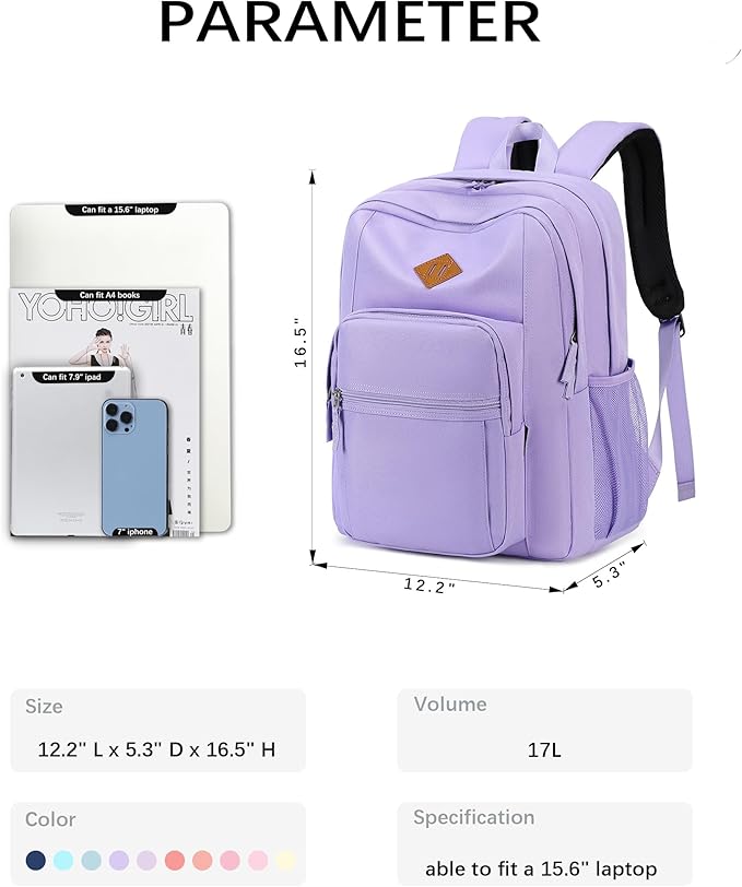 abshoo Classical Basic Travel Backpack For School Water Resistant Bookbag | For School, For School