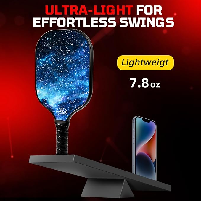 BAGAIL Pickleball Paddles, USAPA Approved Fiberglass Surface Pickleball Set, Lightweight Pickle Ball Rackets with 4 Balls, 1 Bag, Designed in California for Traction and Stability