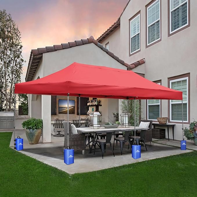 4 Pack Canopy Water Weight Bag, 220 LBS Water Tent Weights Set of 4 Leg Weights for Gazebo, Pop Up Canopy, Canopies, Tent (Blue 25L)